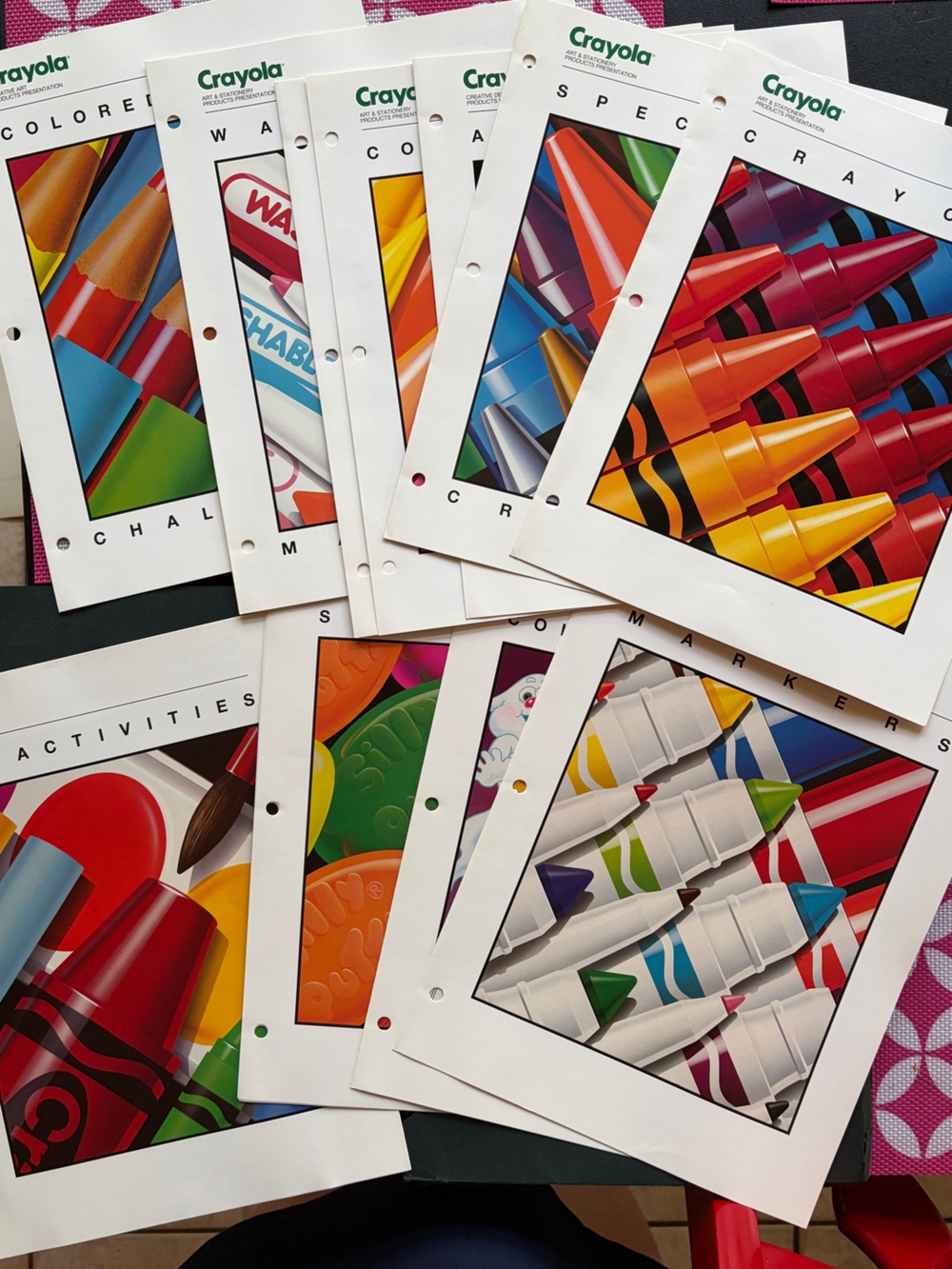 Vintage 1991 Crayola marketing products presentation inserts. Great condition!
